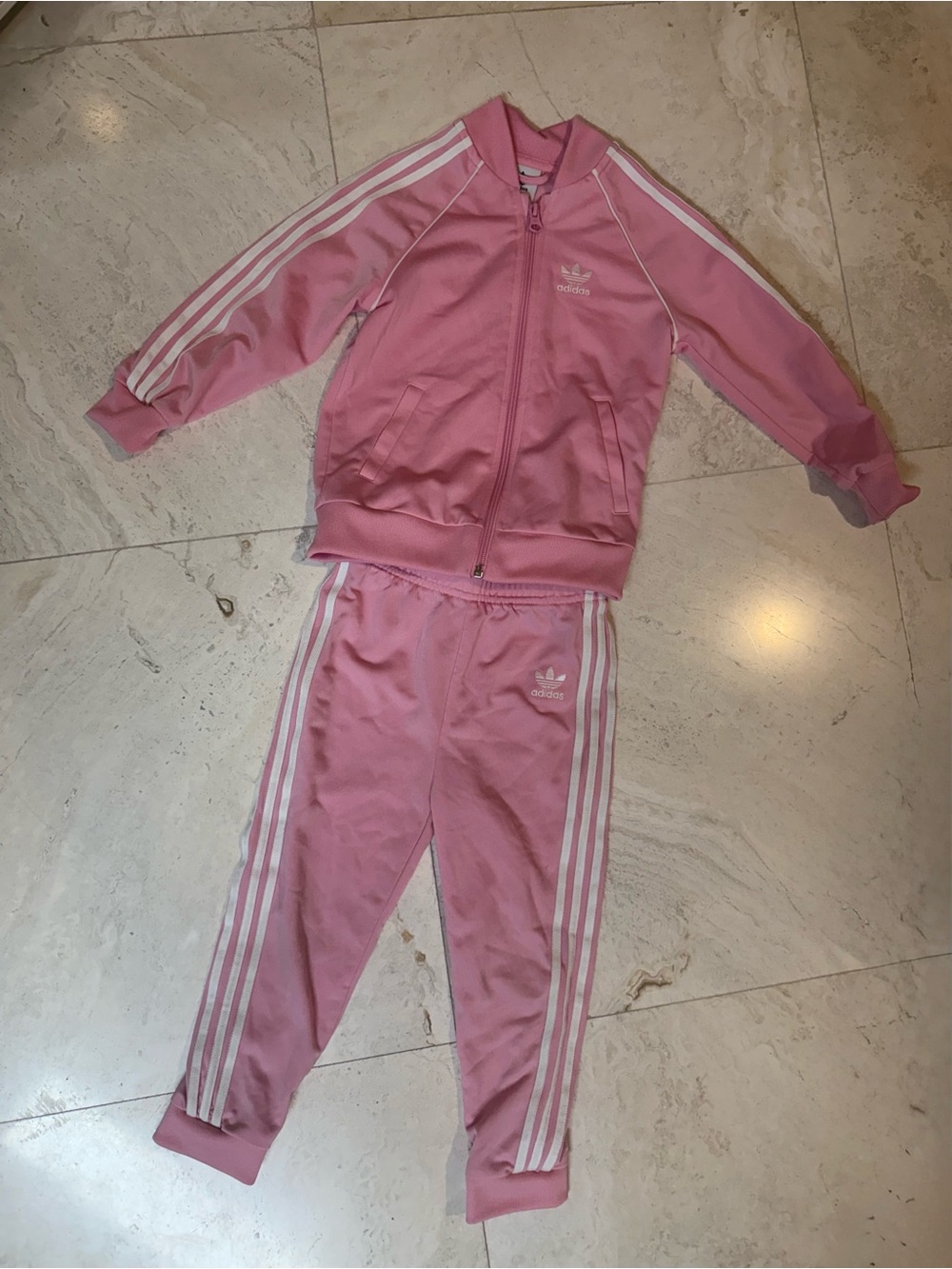 Adidas Pink Kids Firebird Tracksuit - Double Stripes Sz 3/4 US BNWOT